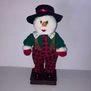 Festive Snowman Plush with Red‎ and Green Accents 15” Tall